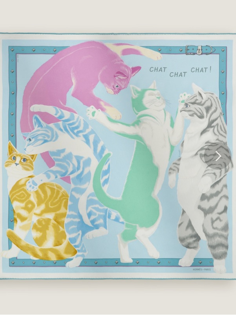 Hermès Multicolor Cats Silk Scarf - chat chat chat